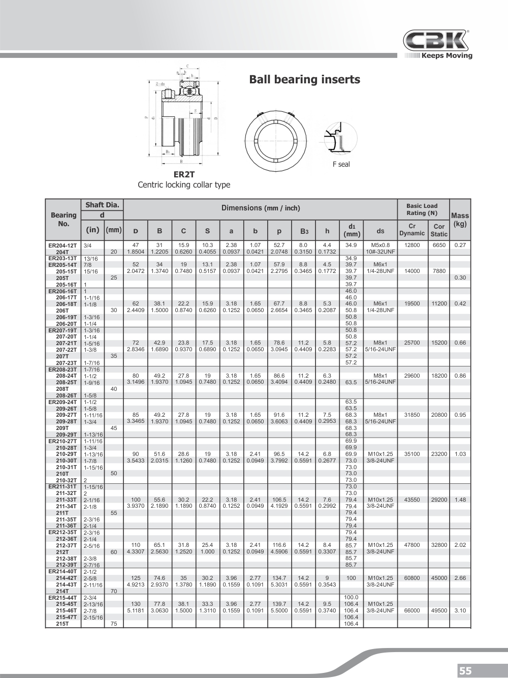 CBK BEARINGS | Ball bearing inserts | Rolling Bearings Program | Products